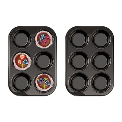 Muffinform (6 eller 12 stk.) i Sort Stål - bag Lækkerier med Lethed!
