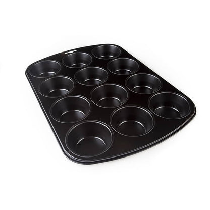 Muffinform (6 eller 12 stk.) i Sort Stål - bag Lækkerier med Lethed!