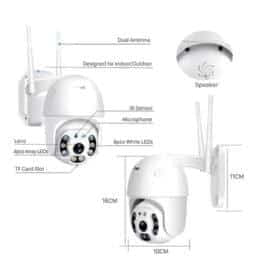 WiFi IP Overvågningskamera HD m. tilt funktion, nattesyn, bevægelsesdetektion, 2-vejs lyd, vandtæt