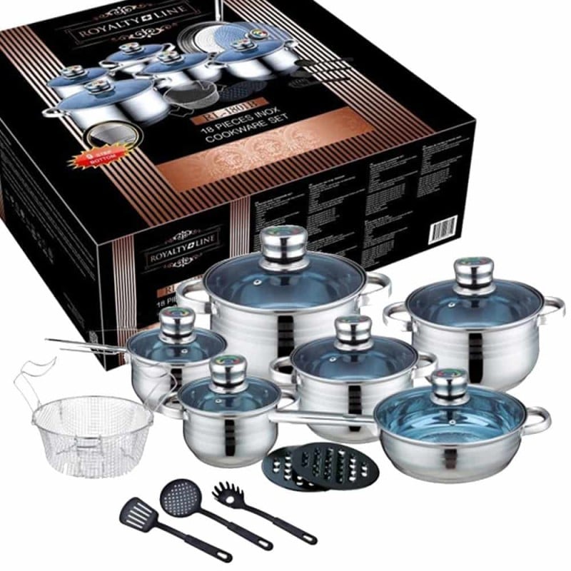 Gryde- pande- og kasserollesæt 18 dele Royalty Line