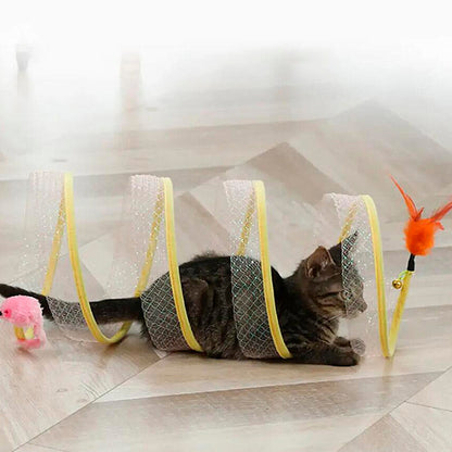 Kattetunnel med mus og klokke