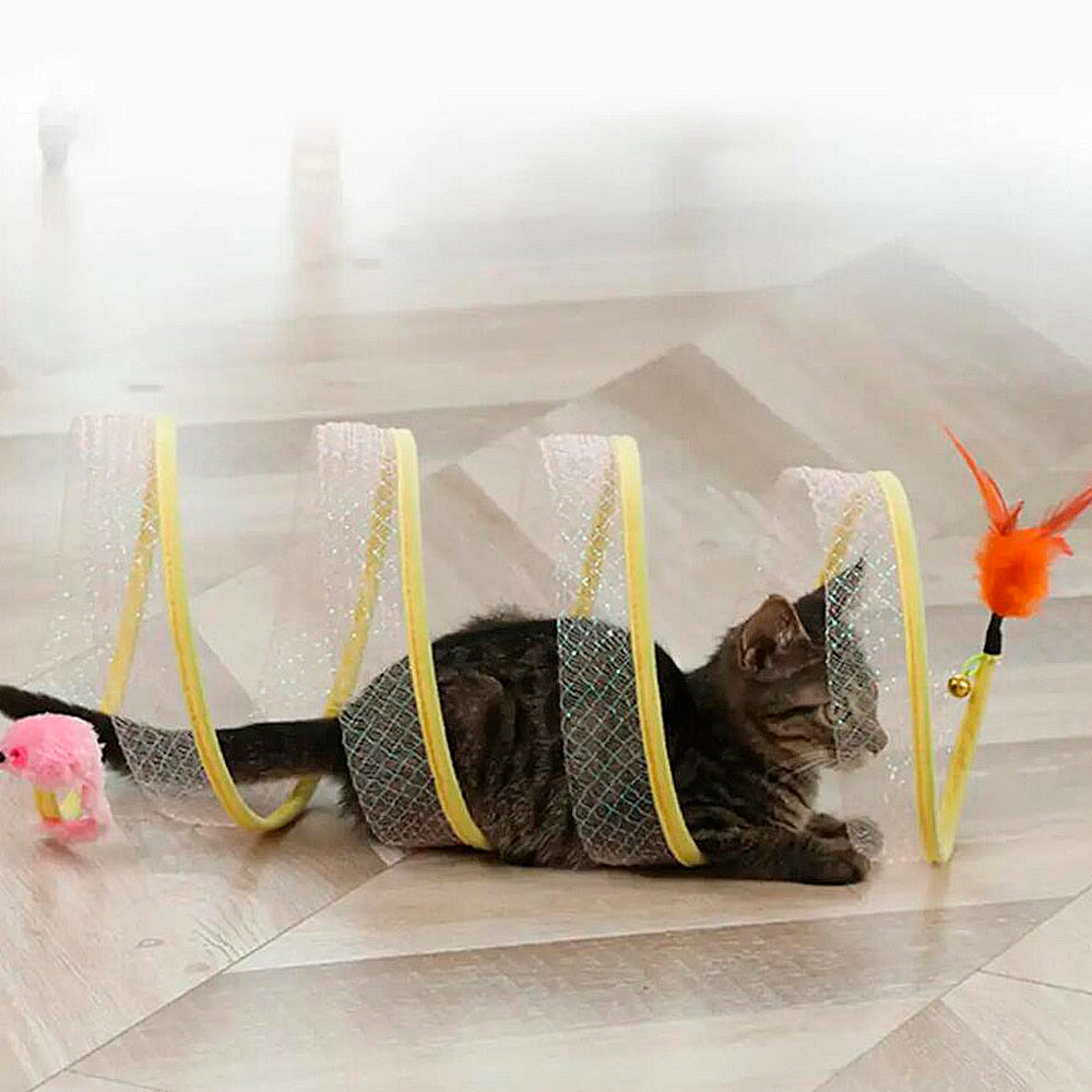 Kattetunnel med mus og klokke