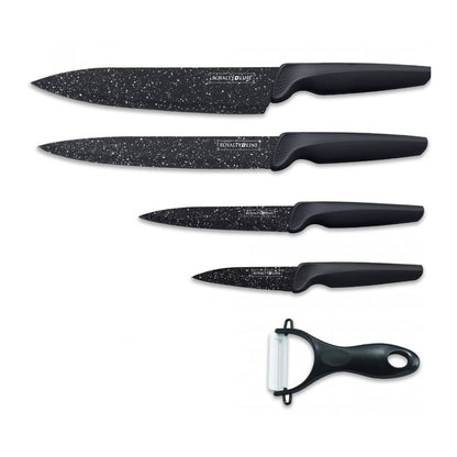 Knivsæt (4 dele + skræller) Royalty Line m/marmorbelægning