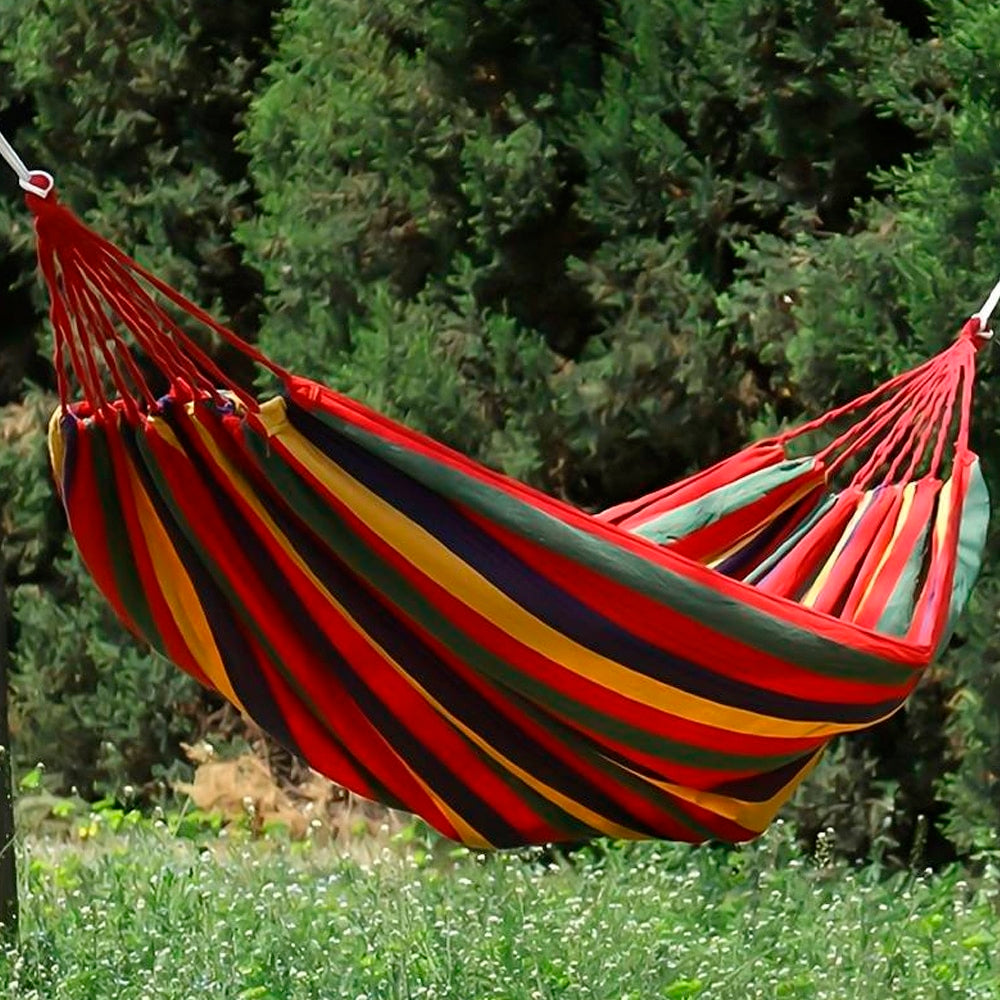 Luksuriøs Hængekøje - Rød stribet Camping Hammock