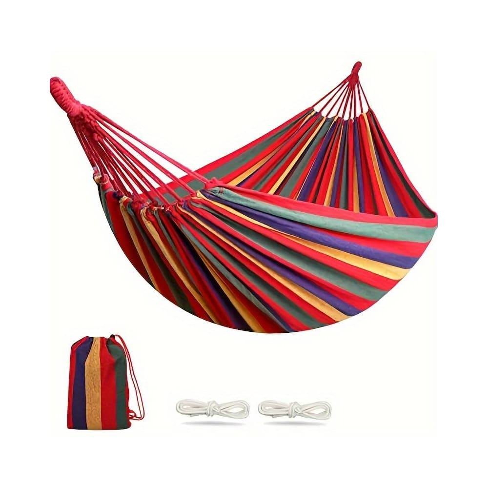 Luksuriøs Hængekøje - Rød stribet Camping Hammock