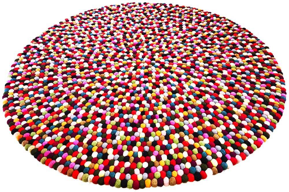 Kugletæppe i 100% ren Nepal uld (Fås i flere forskellige farver og størrelser)