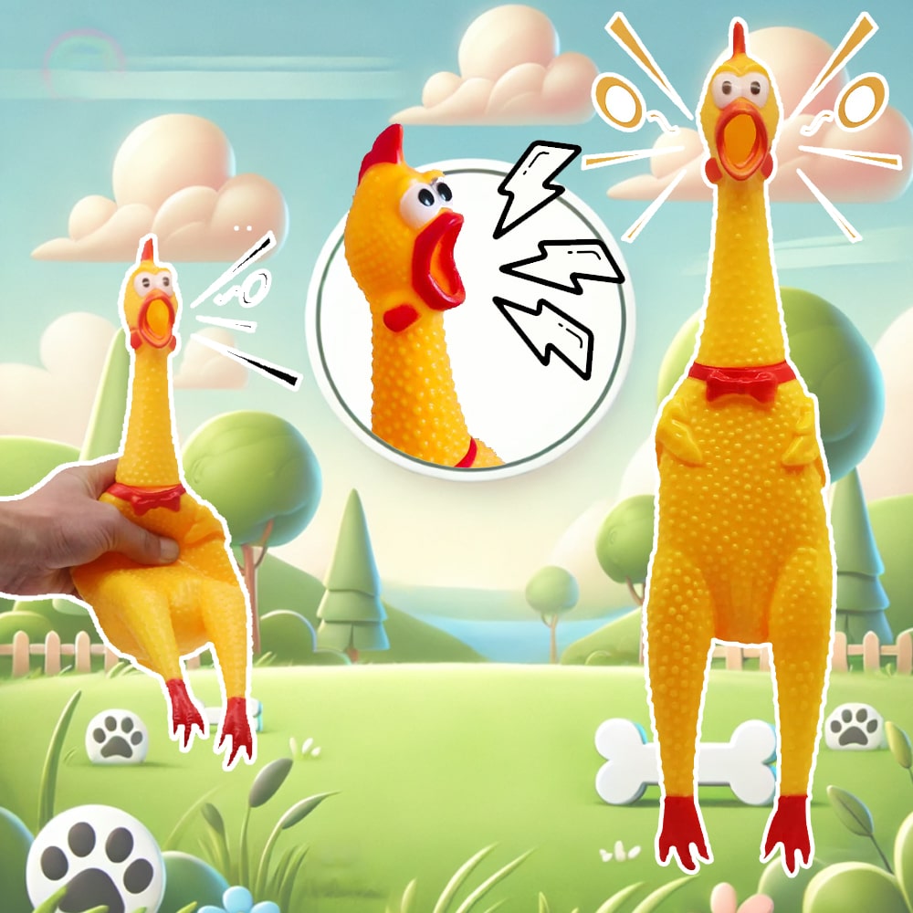 Gummi kylling 15 cm. (pakke med 3 stk.) eller 29 cm. (pakke med 2 stk.)