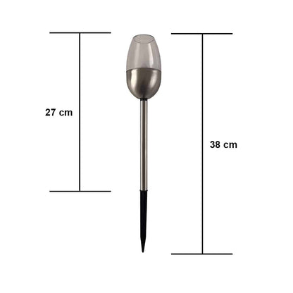 Bedlampe/fakkel 2 stk. m. pulserende flamme 27 cm. (Solcelle m/spyd)
