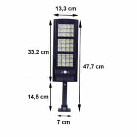 LED Gadelampe m/PIR (infrarød bevægelsessensor) til væg - solcelledrevet, fjernbetjent gadelys