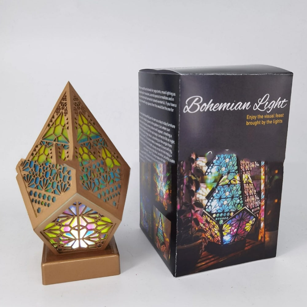 Bohemian Stjerneprojektor (Farverig LED lampe)