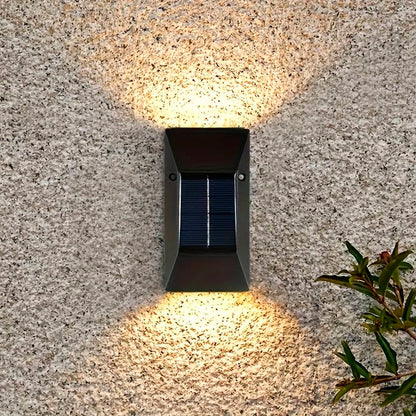 LED-solcelle Væglampe (up- downlight), 2 stk. sort