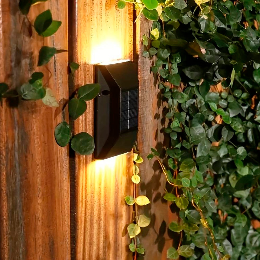 LED-solcelle Væglampe (up- downlight), 2 stk. sort