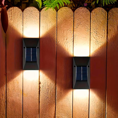 LED-solcelle Væglampe (up- downlight), 2 stk. sort