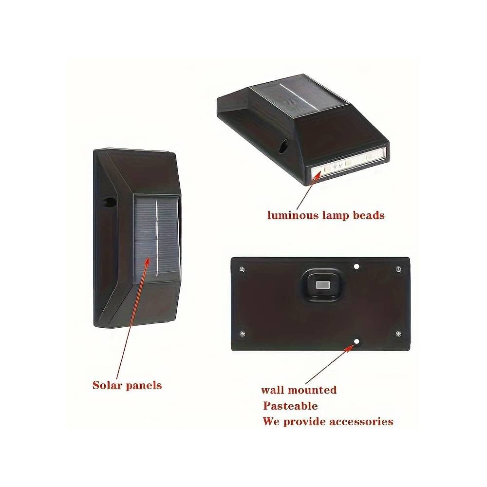 LED-solcelle Væglampe (up- downlight), 2 stk. sort