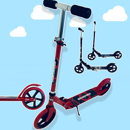 Løbehjul med store hjul & bagbremse – foldbart (fås i flere farver)