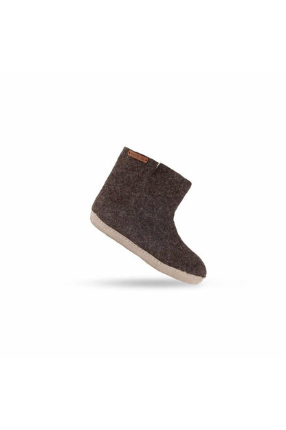 Uldstøvle (100% ren uld) - Model Brun m/sål i skind - Dansk Design fra SHUS