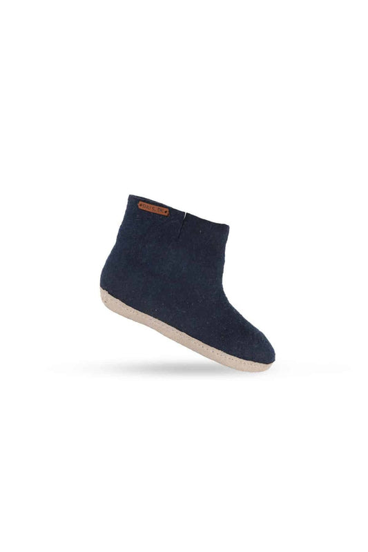 Uld støvle (100% ren uld) - Model Blå m/sål i skind - Dansk Design fra SHUS