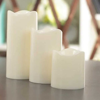 LED stearinlys - 3 stk. - 7.5/11.5/15 cm - m/fjernbetjening - m/farveskift