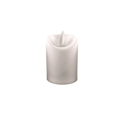 LED lys i plastik - 3 stk. - 7 cm - m/3D flamme og fjernbetjening - hvid