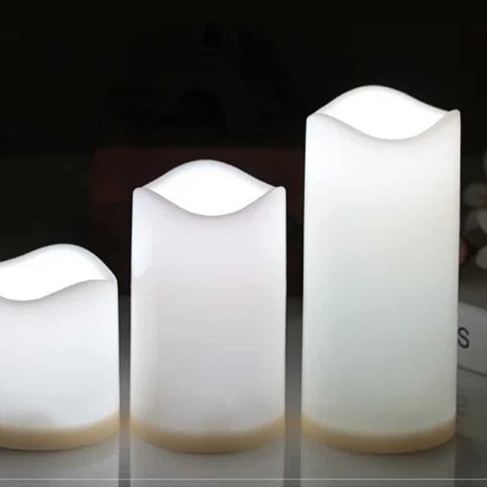 LED stearinlys - 3 stk. - 7.5/11.5/15 cm - m/fjernbetjening - m/farveskift