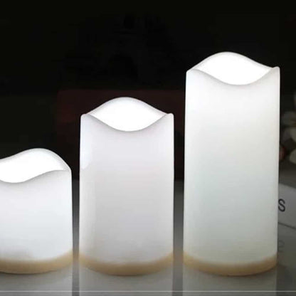 LED stearinlys - 3 stk. - 7.5/11.5/15 cm - m/fjernbetjening - m/farveskift