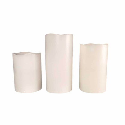 LED stearinlys - 3 stk. - 15/12/10 cm - m/fjernbetjening - 12 forskellige farver