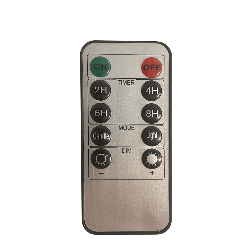 LED lys i plastik - 3 stk. - 7 cm - m/3D flamme og fjernbetjening - hvid