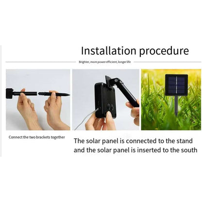 Lyskæde m/30 kugler - oplades via solcellepanel for opladning