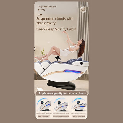 Massagestol 4D Pro+ Hvid med Varmeterapi og Stemmekontrol - Model M9 Hvid