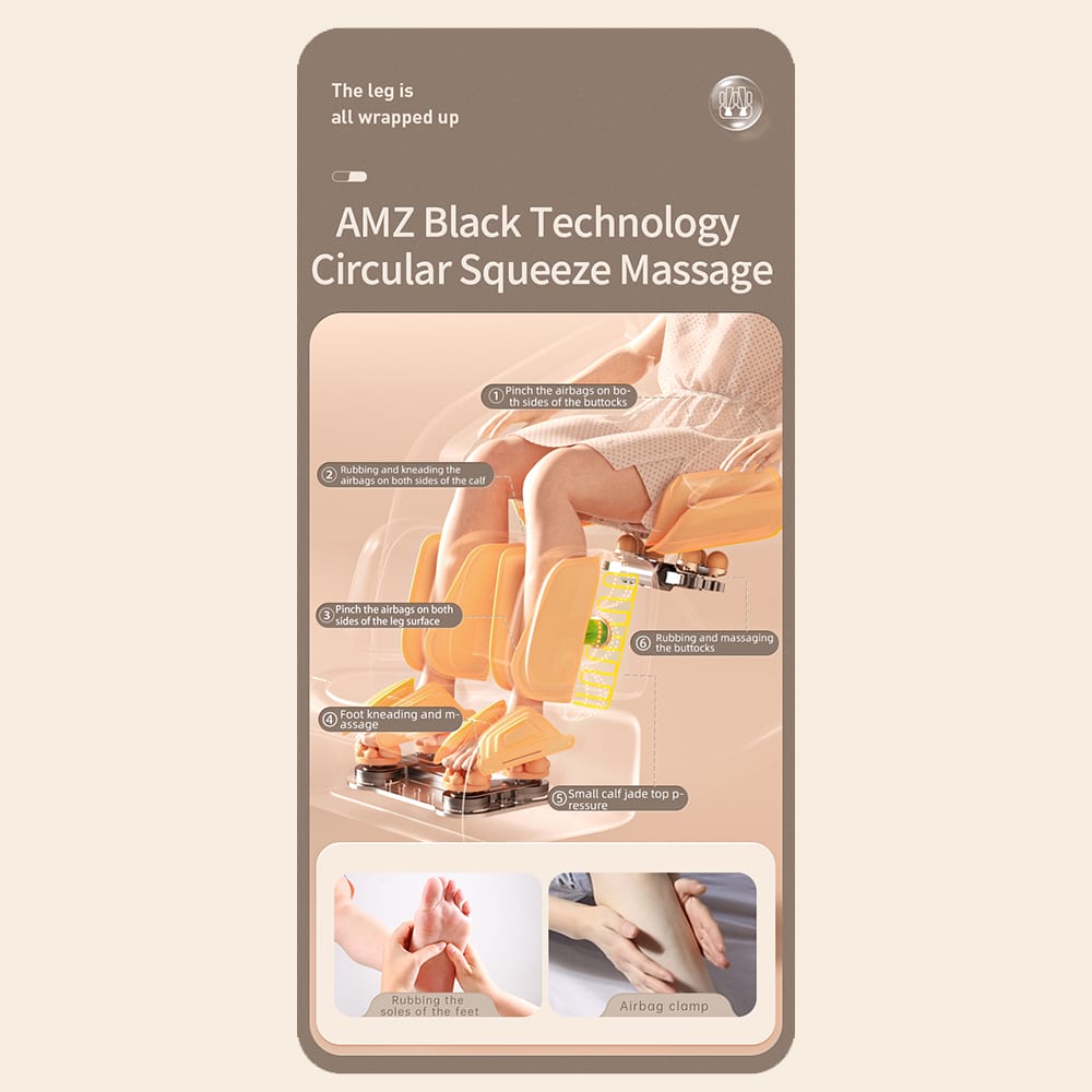Massagestol 4D Pro+ Hvid med Varmeterapi og Stemmekontrol - Model M9 Hvid