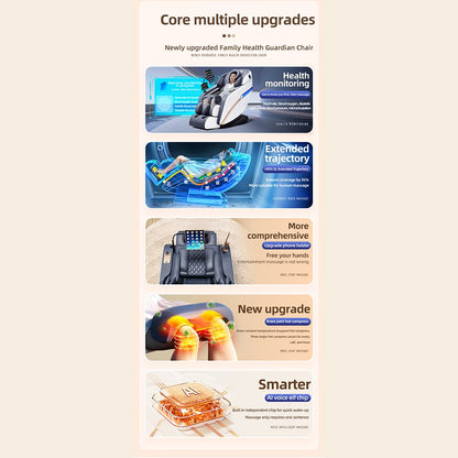 Massagestol 4D Pro+ Hvid med Varmeterapi og Stemmekontrol - Model M9 Hvid