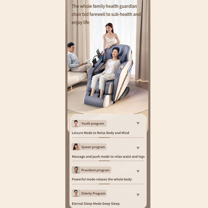 Massagestol 4D Pro+ Hvid med Varmeterapi og Stemmekontrol - Model M9 Hvid