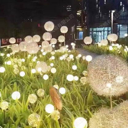 Solcelle LED Havelampe ( 2 stk.) dekoreret m/mælkebøtte på spyd