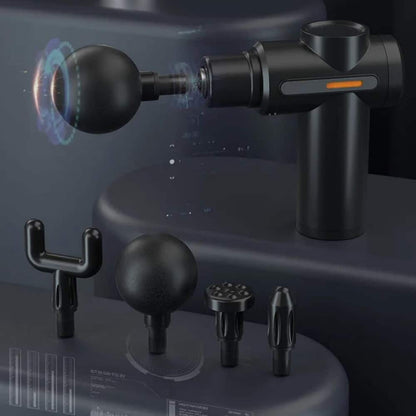 Massagepistol m/6 programmer og 4 Massagehoveder