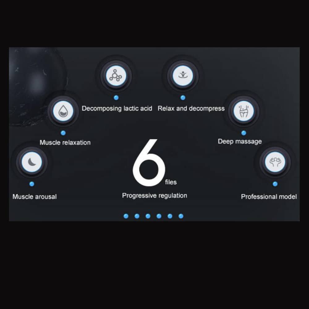 Massagepistol m/6 programmer og 4 Massagehoveder