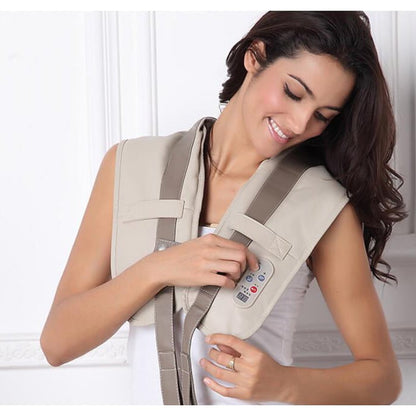 Massage &amp; varmepude til nakke/skulder & ryg (Shiatsu) m/mange funktioner