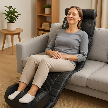 Elektrisk Massagemåtte (sort) m/10 Zoner - Total afslapning fra nakke til fødder