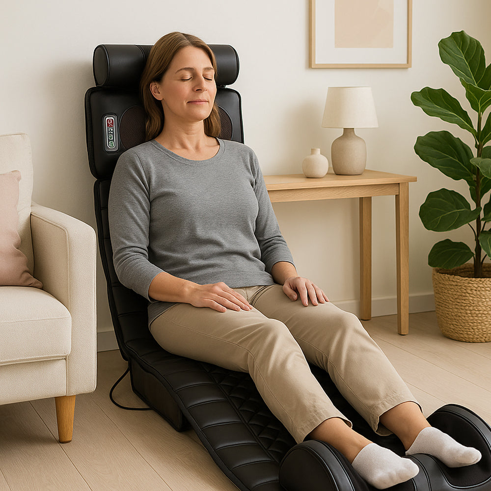 Elektrisk Massagemåtte (sort) m/10 Zoner - Total afslapning fra nakke til fødder