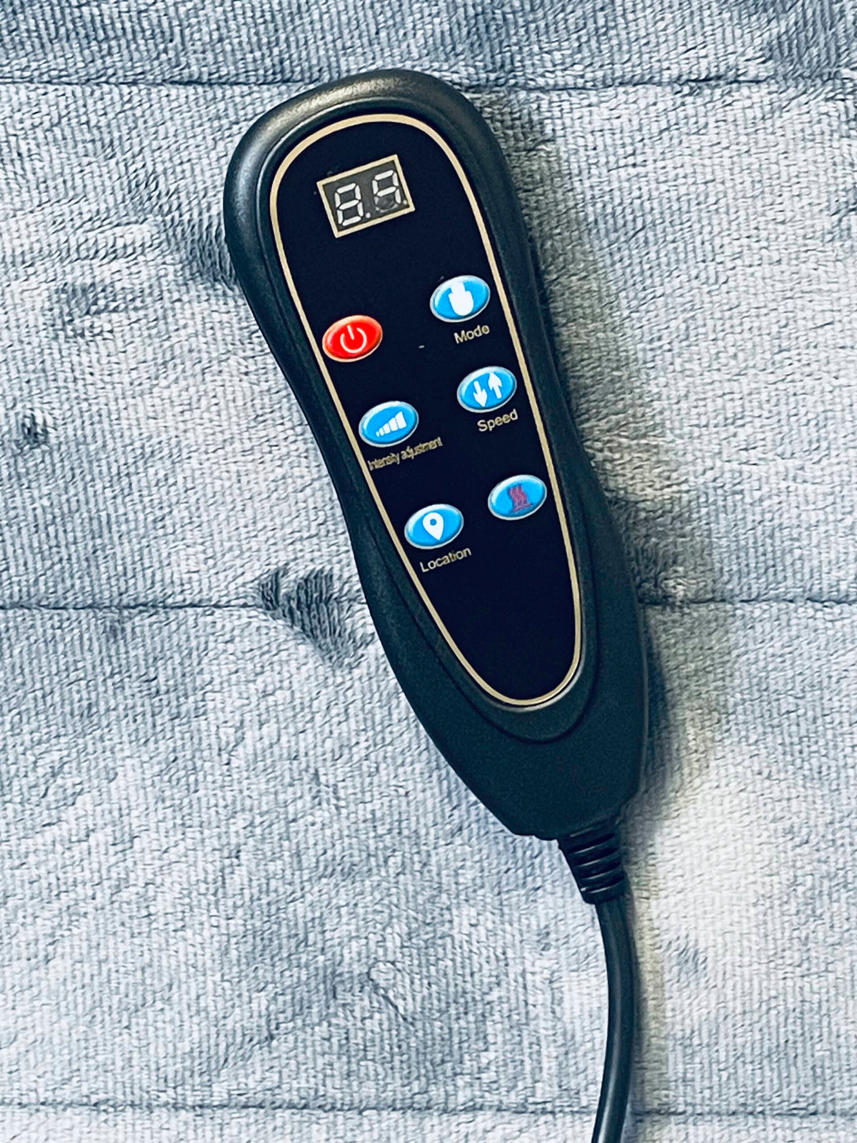 Massagemåtte med 7 massagehoveder og varmefunktion