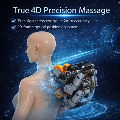 Massagestol 4D kropsscanning, Dual Zone Stretching, 32 airbags, varme i lænd/ben & Zero Gravity - Model 988A