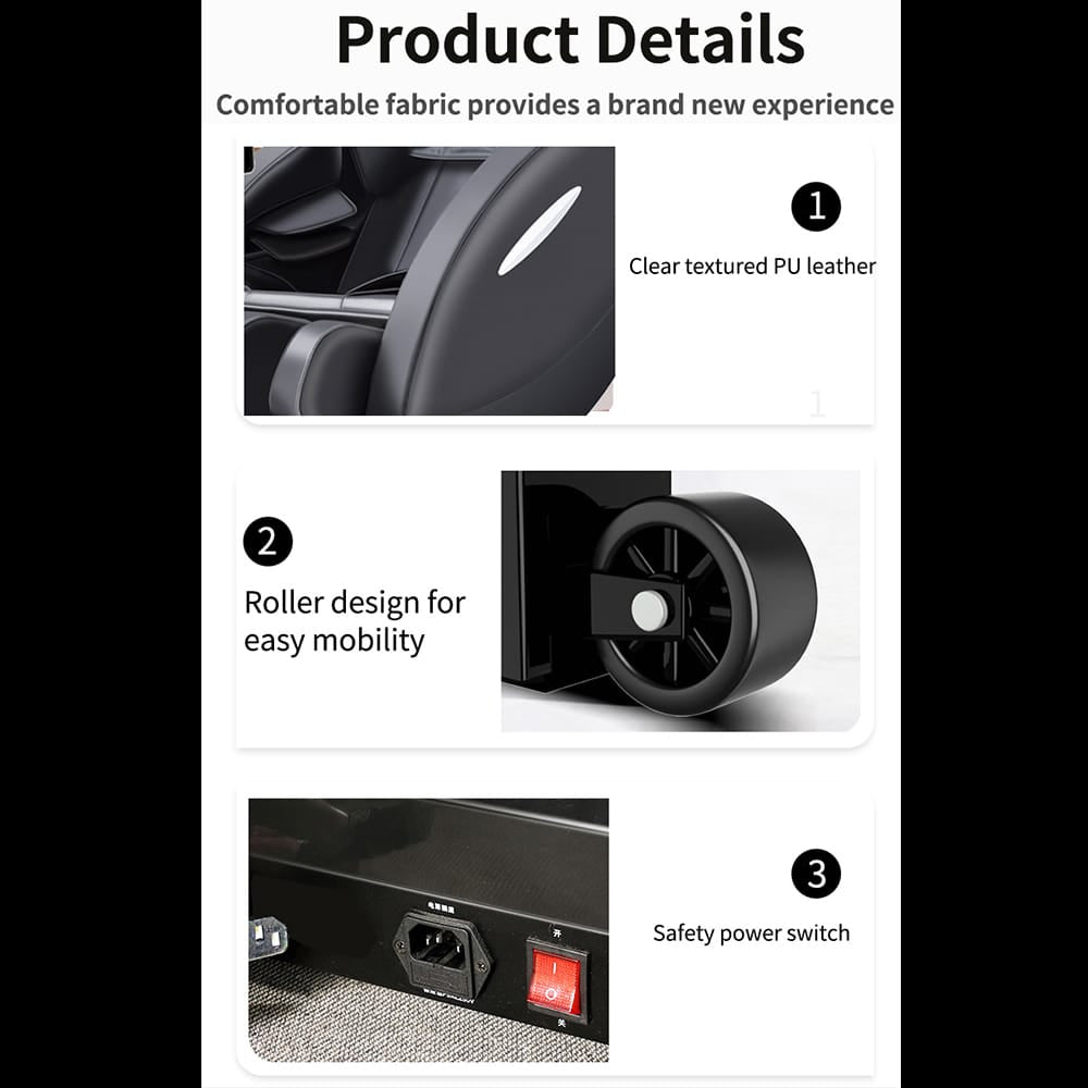 Massagestol - Varmeterapi, AI-styring, Zero Gravity - Model A5 Plus