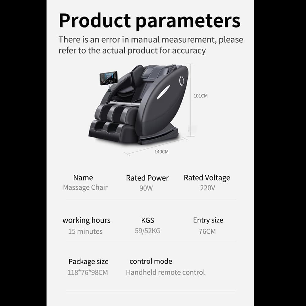 Massagestol - Varmeterapi, AI-styring, Zero Gravity - Model A5 Plus