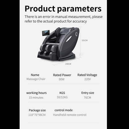 Massagestol - Varmeterapi, AI-styring, Zero Gravity - Model A5 Plus