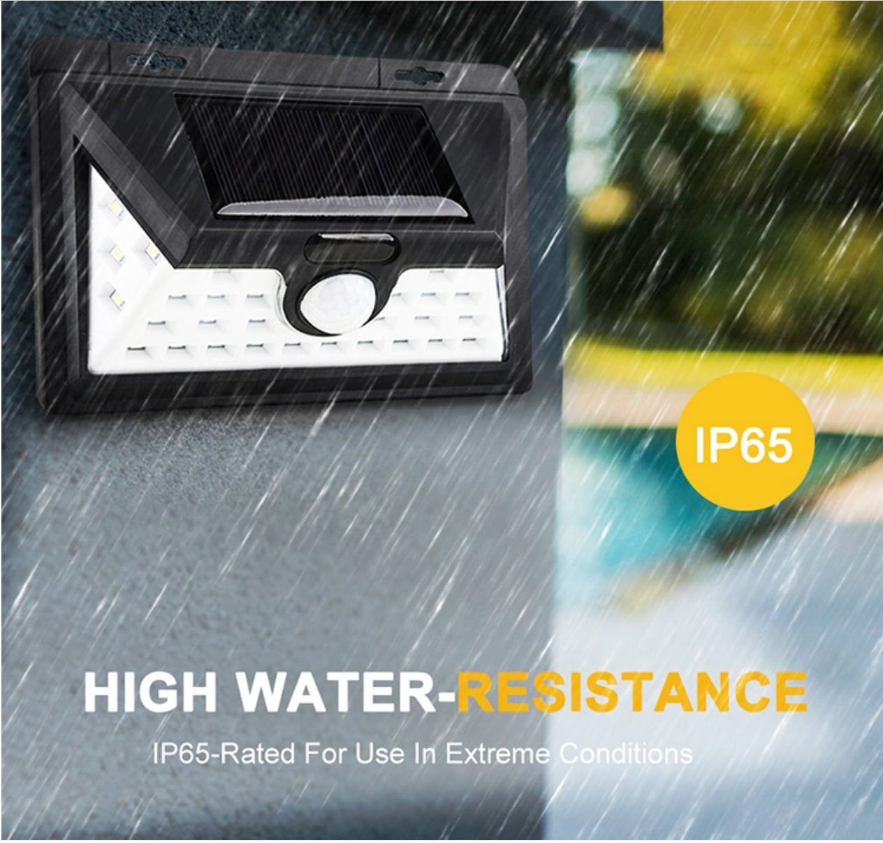 LED Solcelle væglampe med sensor