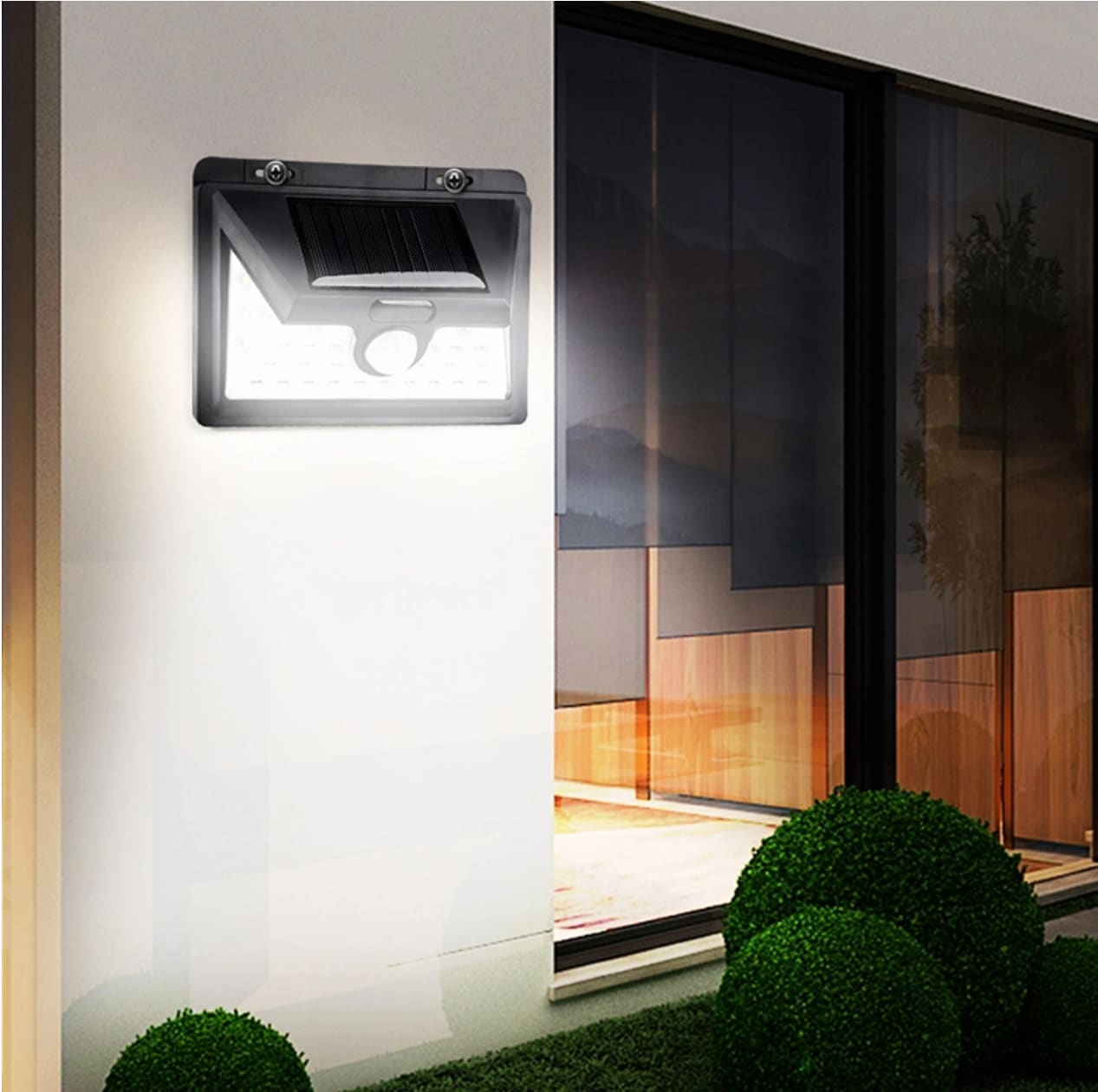 LED Solcelle væglampe med sensor