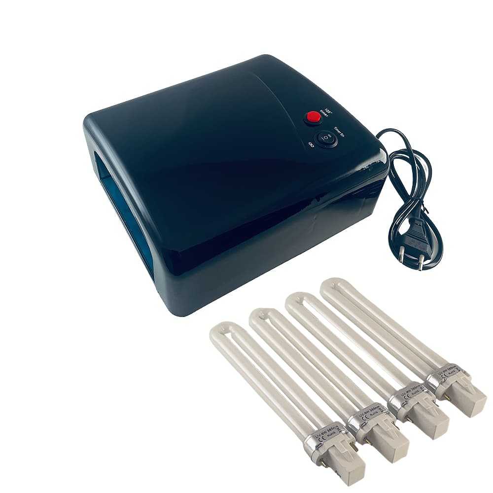 Negle UV-lampe m/timer - 4 stk. lyshærdende UV-pærer -