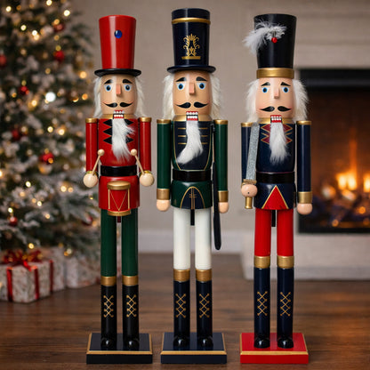 Nøddeknækker figurer i Træ  - 78 cm - 3 forskellige figurer -