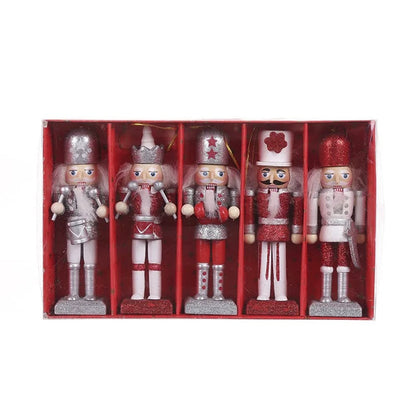 Nøddeknækker figurer i Træ  - 12,5 cm, sæt med 5 figurer -