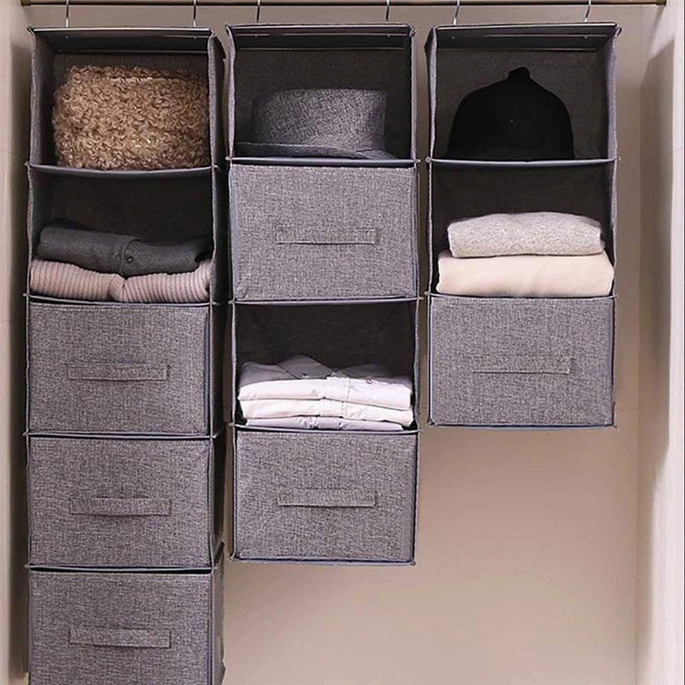 Hængeopbevaring i Stof 3 stk. - 6 dele -