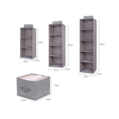 Hængeopbevaring i Stof 3 stk. - 6 dele -